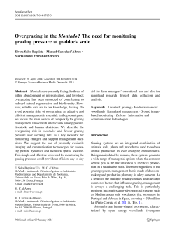 Overgrazing in the Montado? The need for monitoring grazing