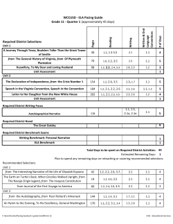 ELA Pacing Guide Grade 11 - Quarter 1