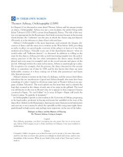 Thoinot Arbeau, Orch&eacute;sographie