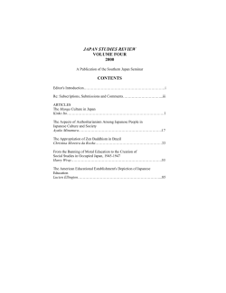 JAPAN STUDIES REVIEW VOLUME FOUR 2000 CONTENTS
