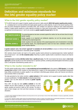 Definition and minimum standards for the DAC gender equality