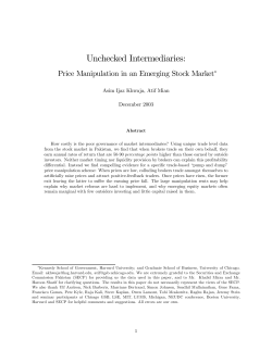 Trading in phantom markets - Bureau for Research and Economic