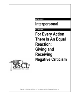 Interpersonal For Every Action There Is An Equal Reaction: Giving