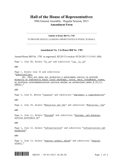 Amends House Bill No. 1785 - Arkansas General Assembly