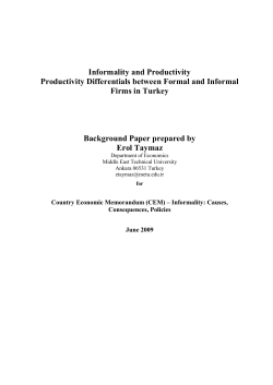 Informality and Productivity Productivity Differentials between Formal