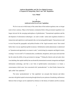 Antitrust Regulability and The New Digital Economy