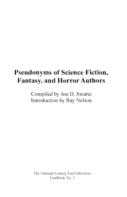 Pseudonyms of Science Fiction, Fantasy, and Horror Authors