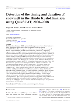 Detection of the timing and duration of snowmelt in the Hindu Kush
