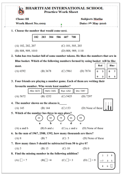 1. Choose the number that would come next. (A) 102, 202, 207 (C