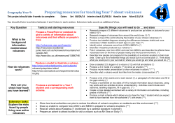 Preparing resources for teaching Year 7 about volcanoes