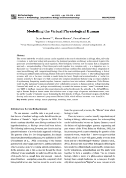 Modelling the Virtual Physiological Human