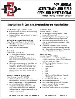 39th ANNUAL AZTEC TRACK AND FIELD Open