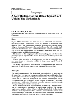 A new building for the oldest spinal cord unit in the netherlands
