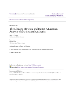The Cleaving of House and Home: A Lacanian Analysis of