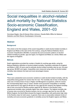 Social inequalities in alcohol