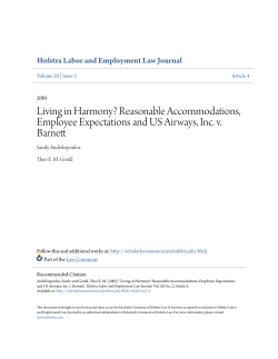 Reasonable Accommodations, Employee Expectations and US