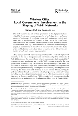 Local Governments` Involvement in the Shaping of Wi