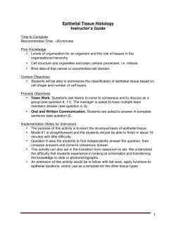 Epithelial Tissue Histology Instructor`s Guide