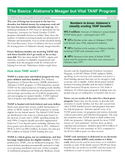 The Basics: Alabama`s Meager but Vital TANF Program