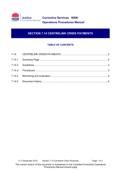 Corrective Services NSW Operations Procedures Manual SECTION