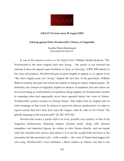 Echoing against Echo : Wordsworth`s theory of originality