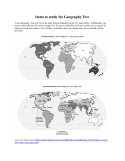 Items to study for Geography Test