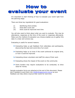 It`s important to start thinking of how to evaluate your event right from