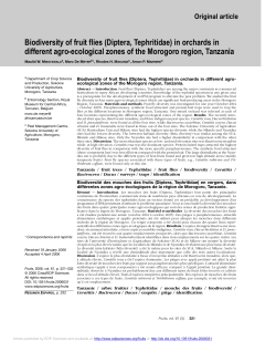 Biodiversity of fruit flies \(Diptera, Tephritidae\) in orchards in