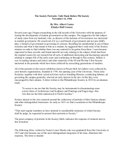 The Society Portraits - The Dialectic and Philanthropic Societies