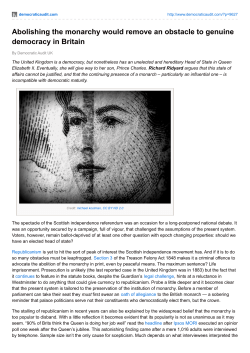 Abolishing the monarchy would remove an obstacle to genuine