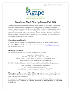 Agape Nutritious Pick Up Menu &ndash; Fall 201