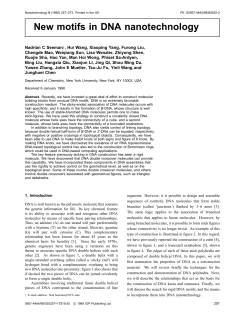 New motifs in DNA nanotechnology