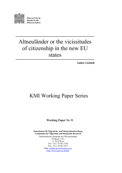 Altneuländer or the vicissitudes of citizenship in the new EU states