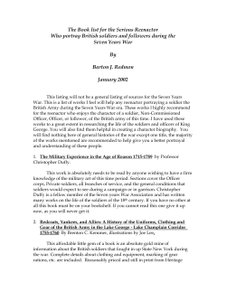 Booklist for the Serious Reenactor