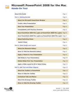 Microsoft PowerPoint 2008 for the Mac