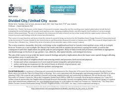 Divided Cities NCRP Course Description UofT 2017