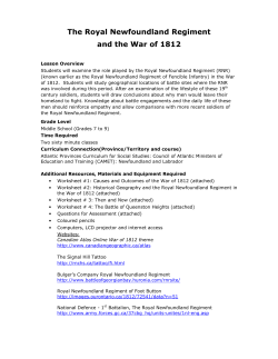 The Royal Newfoundland Regiment and the War of 1812