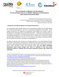 Quito Local Agenda on Mobility and Development
