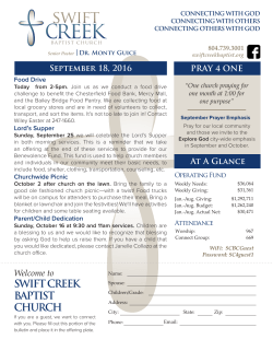 Bulletin - Swift Creek Baptist Church