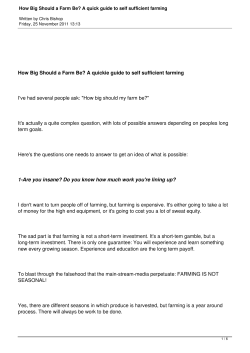 How Big Should a Farm Be? A quick guide to self - Alt