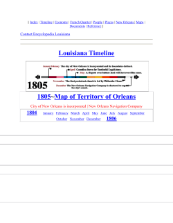 1805 - Timeline history of Louisiana