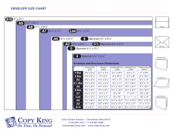 STYLE ENVELOPE SIZE CHART