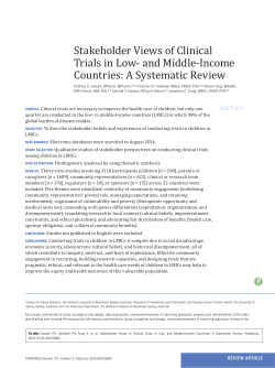 Stakeholder Views of Clinical Trials in Low- and Middle