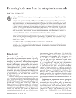 Estimating body mass from the astragalus in mammals