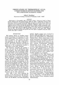 observations of thermophilic algal communities in mount rainier and