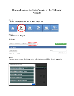 How do I arrange the listing`s order on the Slideshow Widget?