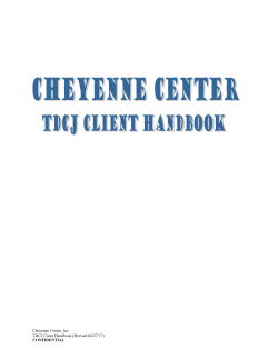 Cheyenne Center, Inc. TDCJ Client Handbook (Revised 04/27/17