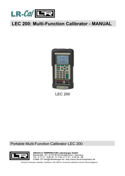 Manual LEC 200 Multi-Function Calibrator - LR-Cal