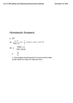 ch 9.2 LCM adding and Subtracting Polynomials.notebook