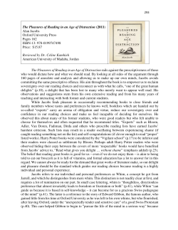 The Pleasures of Reading in an Age of Distraction (2011) Alan